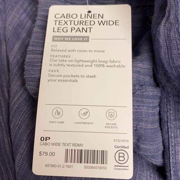 Athleta Cabo Linen Textured Wide Leg Pant - Picture 15 of 15